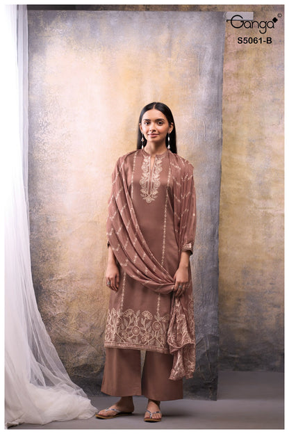 Ceysha S5061 Ganga Cotton Satin Plazzo Style Suits Exporter