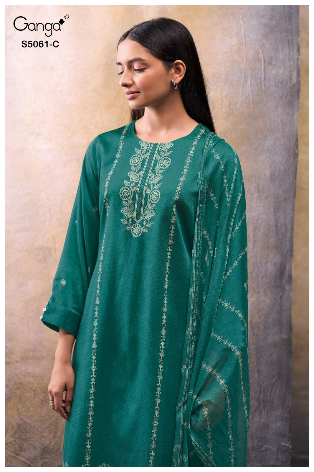 Ceysha S5061 Ganga Cotton Satin Plazzo Style Suits Exporter