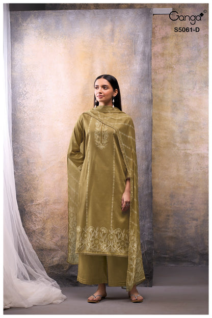 Ceysha S5061 Ganga Cotton Satin Plazzo Style Suits Exporter