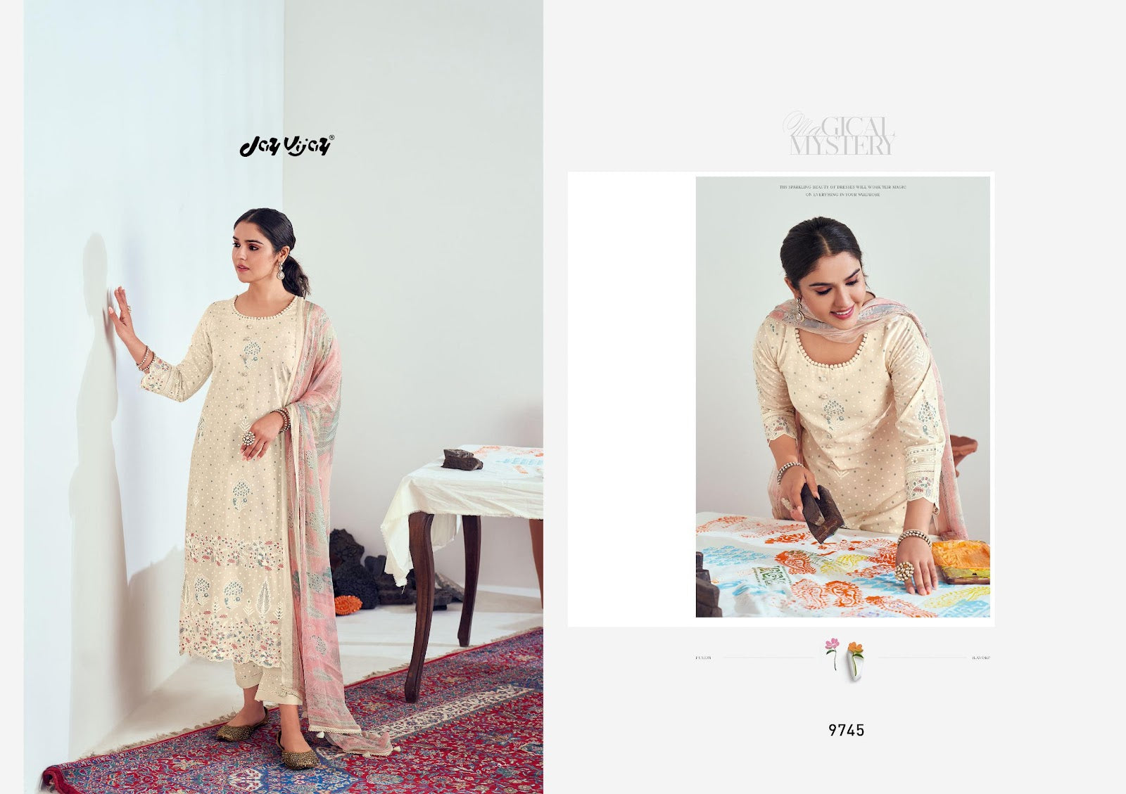 Chaap 9741-9746 Jay Vijay Pure Cotton Pant Style Suits Supplier India