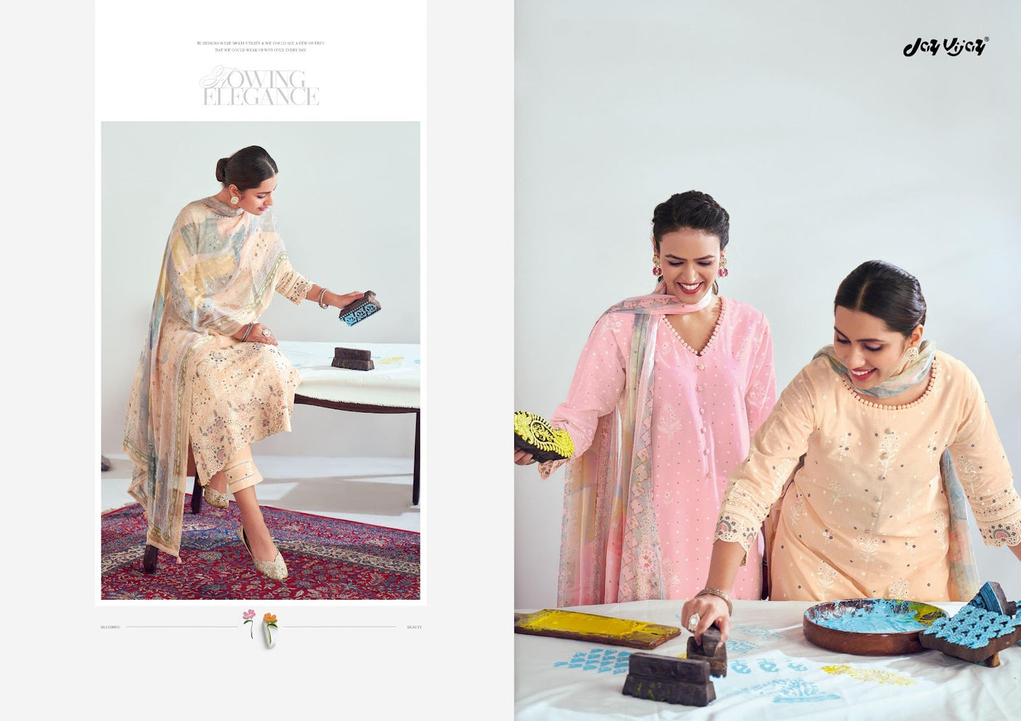Chaap 9741-9746 Jay Vijay Pure Cotton Pant Style Suits Supplier India