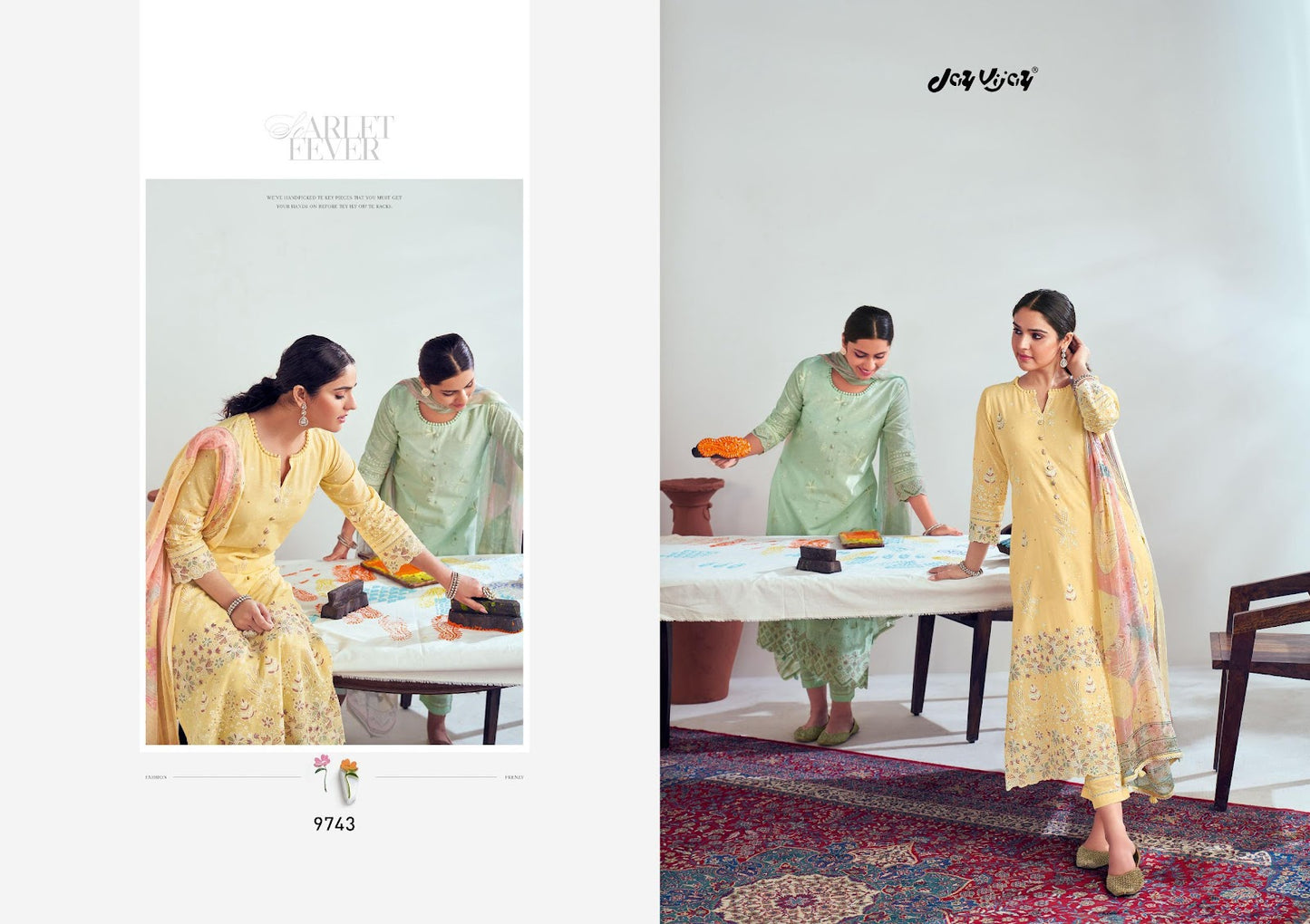 Chaap 9741-9746 Jay Vijay Pure Cotton Pant Style Suits Supplier India