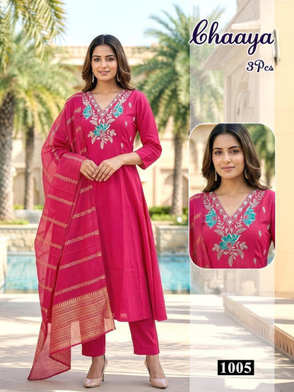 Chaaya Malviken Roman Silk Readymade Anarkali Suits Wholesale Price