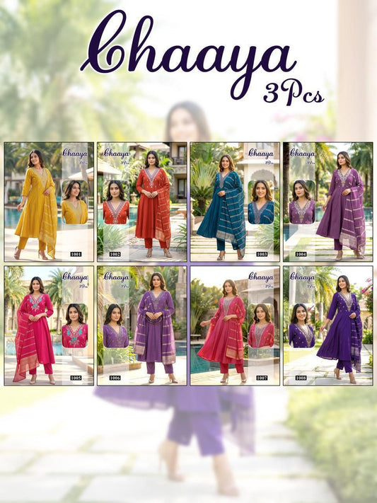 Chaaya Malviken Roman Silk Readymade Anarkali Suits Wholesale Price