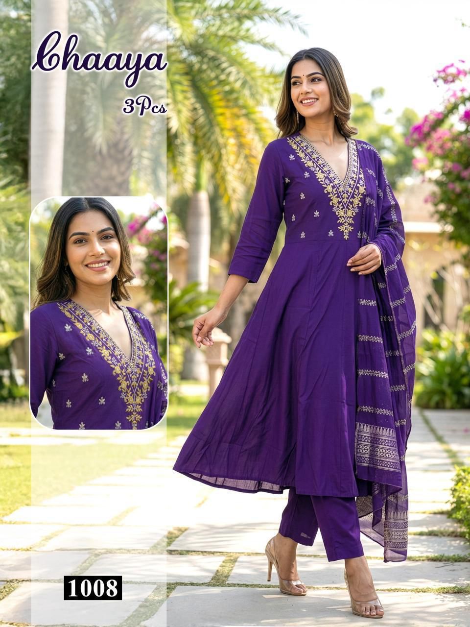 Chaaya Malviken Roman Silk Readymade Anarkali Suits Wholesale Price