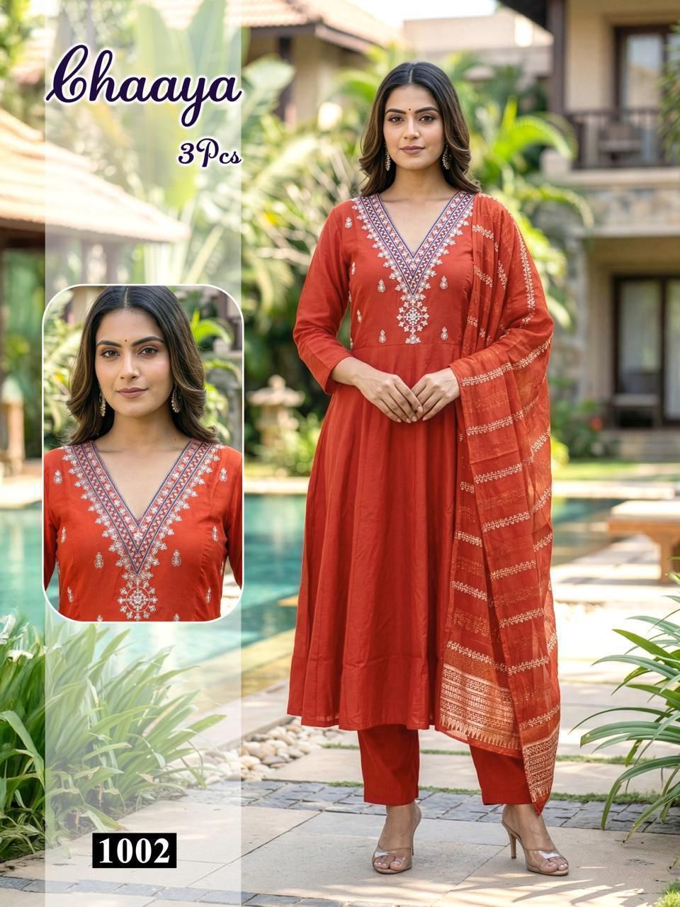 Chaaya Malviken Roman Silk Readymade Anarkali Suits Wholesale Price