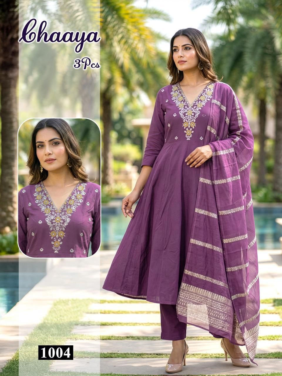 Chaaya Malviken Roman Silk Readymade Anarkali Suits Wholesale Price