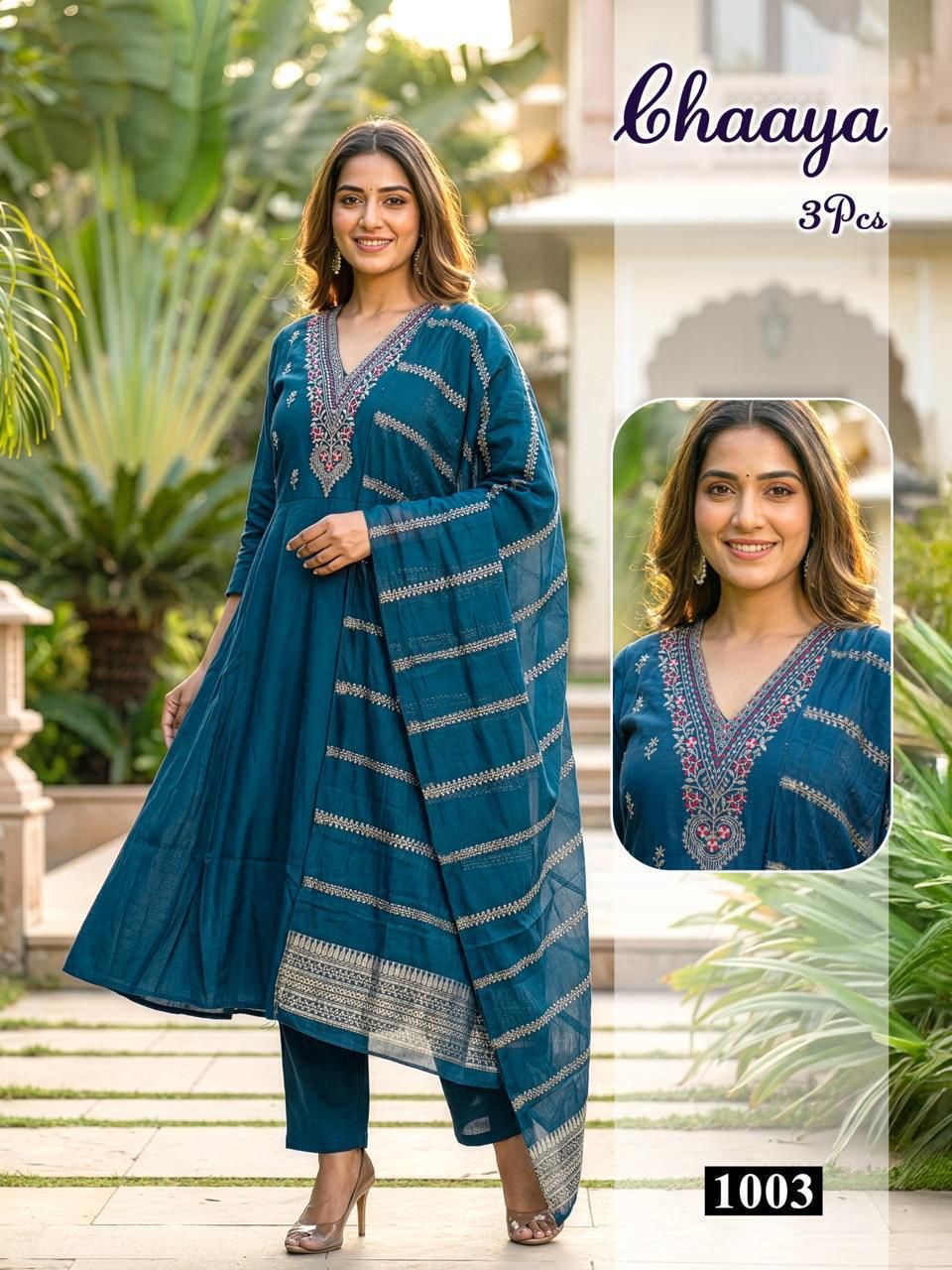 Chaaya Malviken Roman Silk Readymade Anarkali Suits Wholesale Price