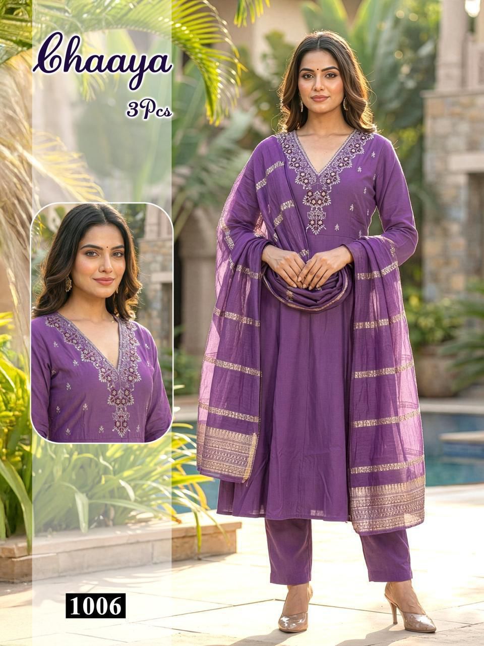 Chaaya Malviken Roman Silk Readymade Anarkali Suits Wholesale Price