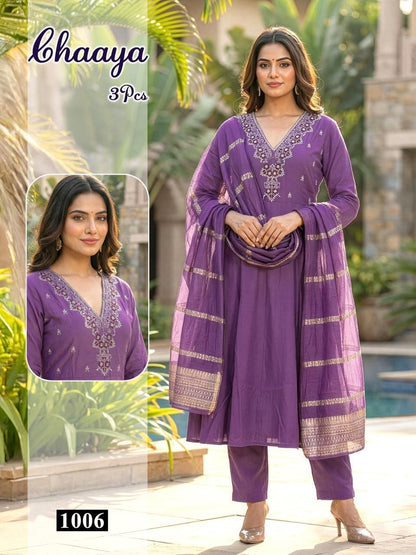 Chaaya Malviken Roman Silk Readymade Anarkali Suits Wholesale Price