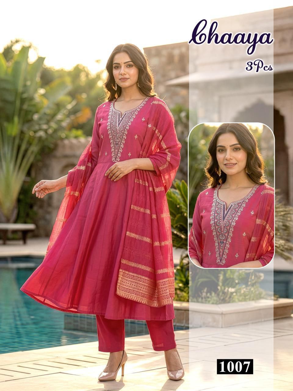 Chaaya Malviken Roman Silk Readymade Anarkali Suits Wholesale Price