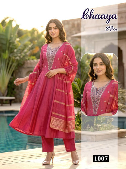 Chaaya Malviken Roman Silk Readymade Anarkali Suits Wholesale Price
