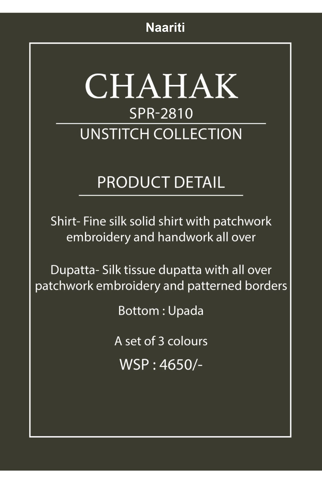 Chahak 2810 Naariti Silk Pant Style Suits Supplier Ahmedabad