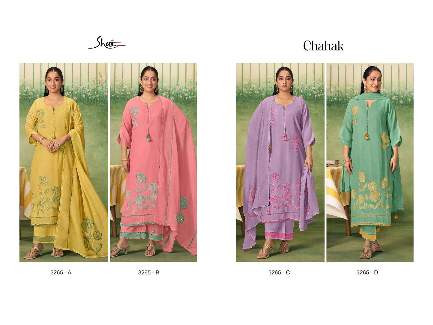 Chahak 3265 Jay Vijay Shai Mal Chanderi Pant Style Suits Manufacturer Ahmedabad