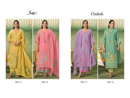 Chahak 3265 Jay Vijay Shai Mal Chanderi Pant Style Suits Manufacturer Ahmedabad