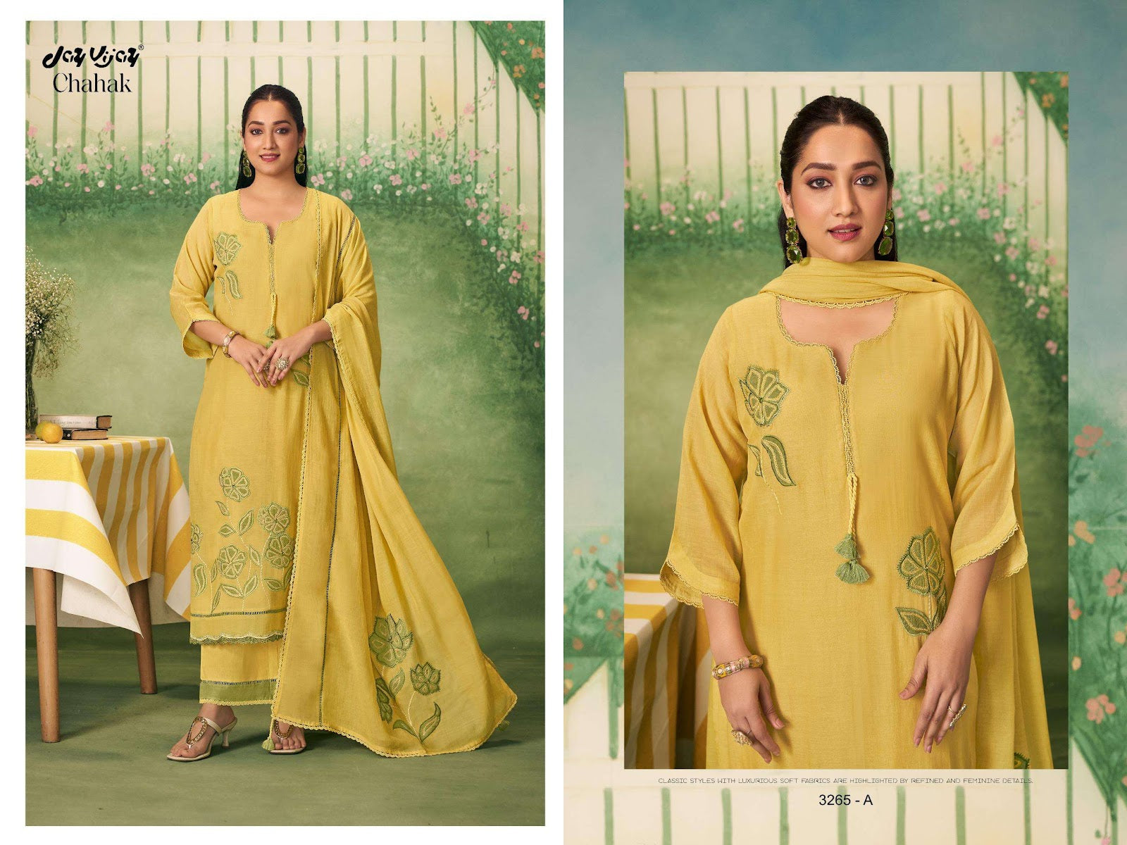 Chahak 3265 Jay Vijay Shai Mal Chanderi Pant Style Suits Manufacturer Ahmedabad