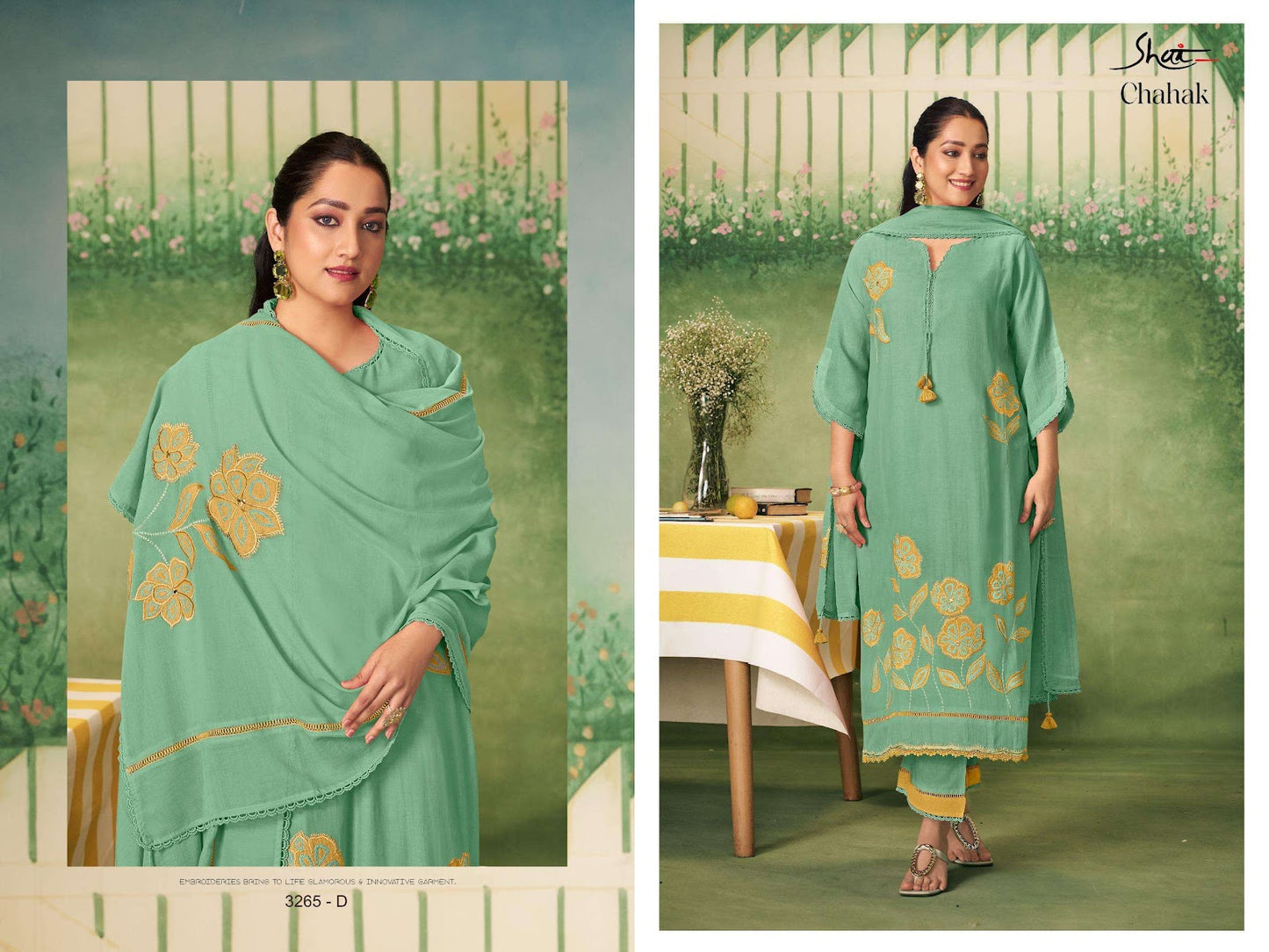 Chahak 3265 Jay Vijay Shai Mal Chanderi Pant Style Suits Manufacturer Ahmedabad
