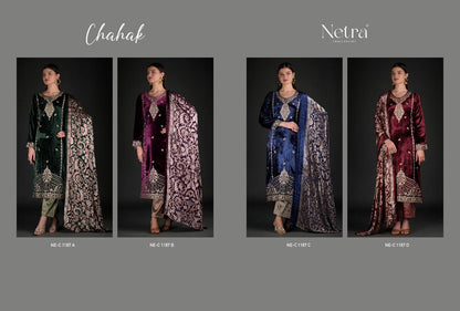 Chahak Netra Velvet Suits Manufacturer Ahmedabad