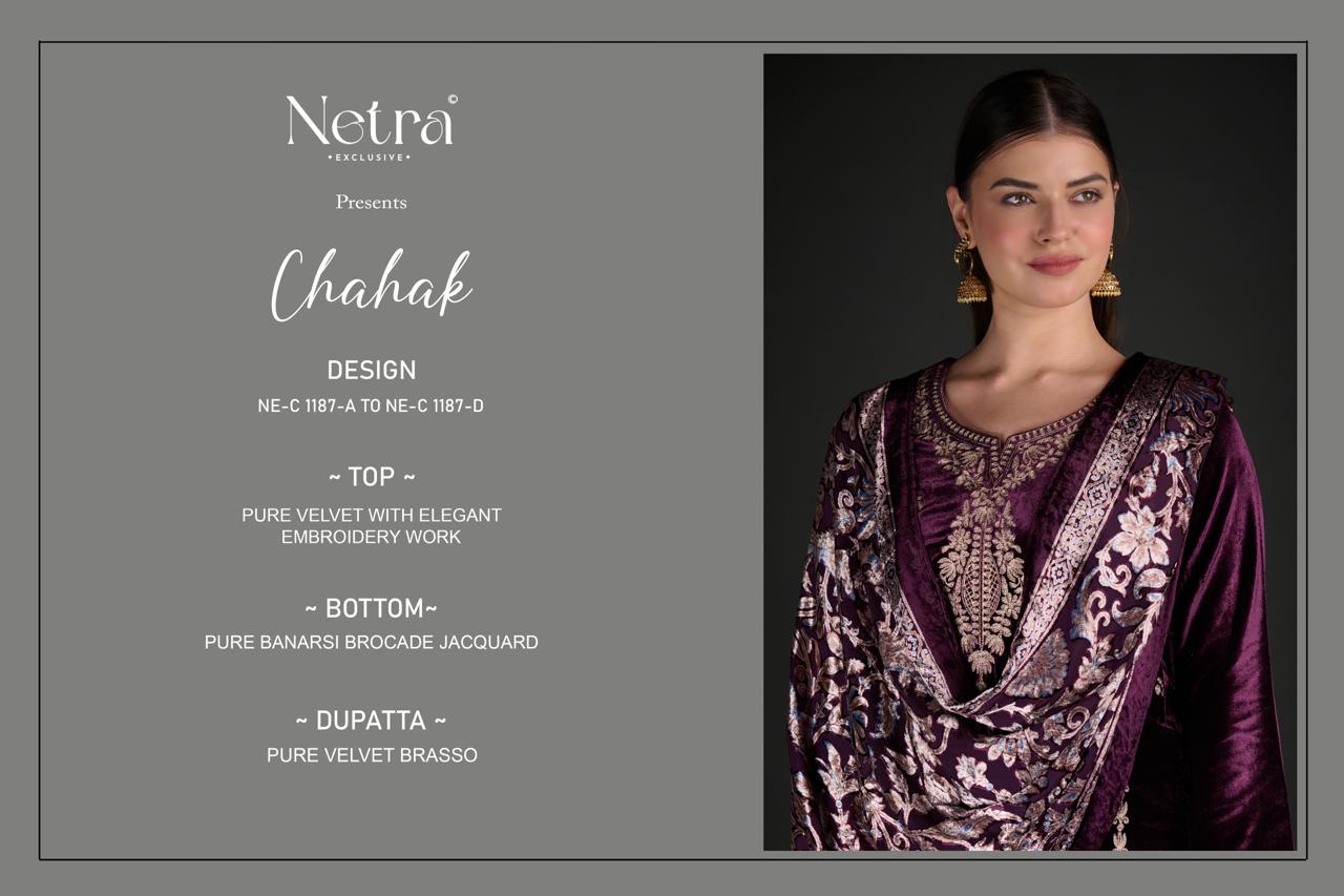 Chahak Netra Velvet Suits Manufacturer Ahmedabad