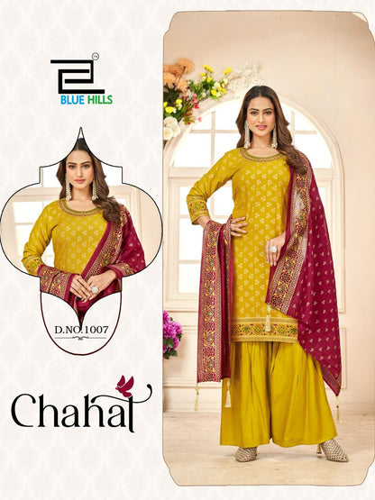 Chahal Blue Hills Rayon 14Kg Readymade Sharara Suits Exporter Ahmedabad