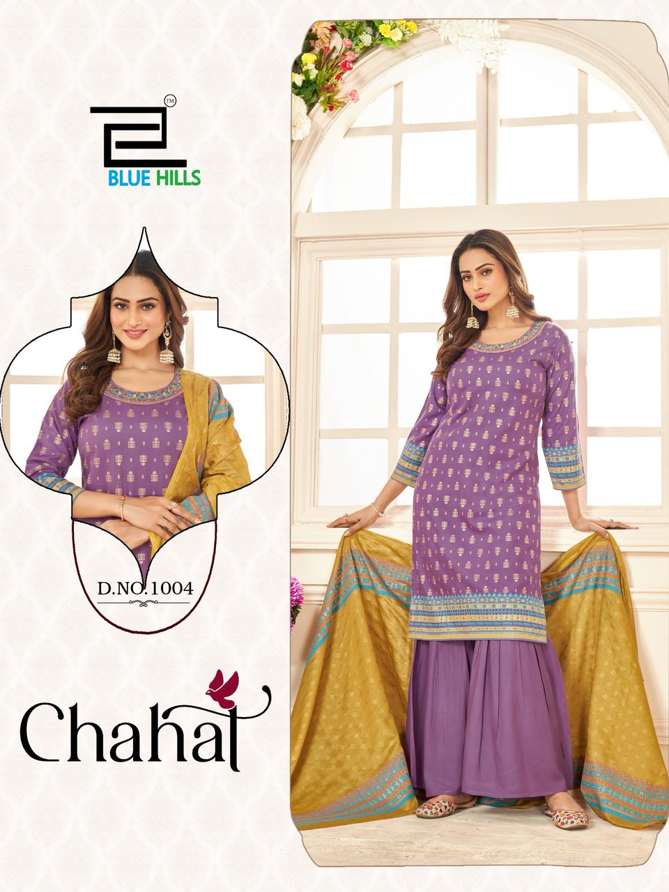 Chahal Blue Hills Rayon 14Kg Readymade Sharara Suits Exporter Ahmedabad