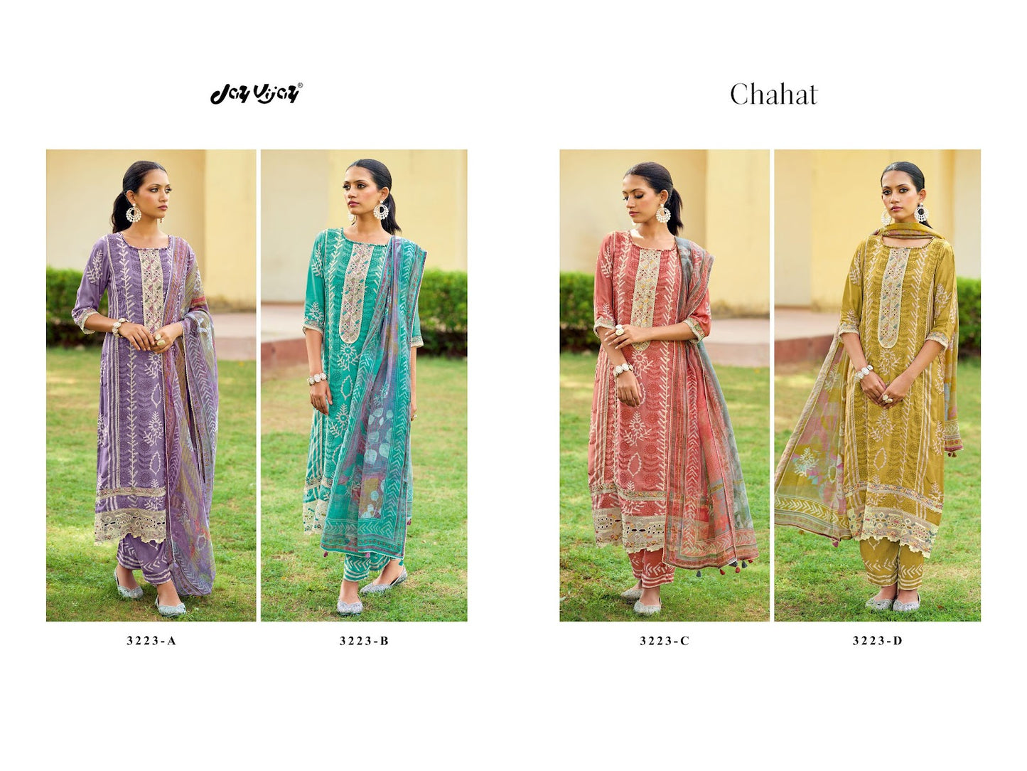 Chahat 3223 Jay Vijay Moga Silk Pant Style Suits Wholesaler India
