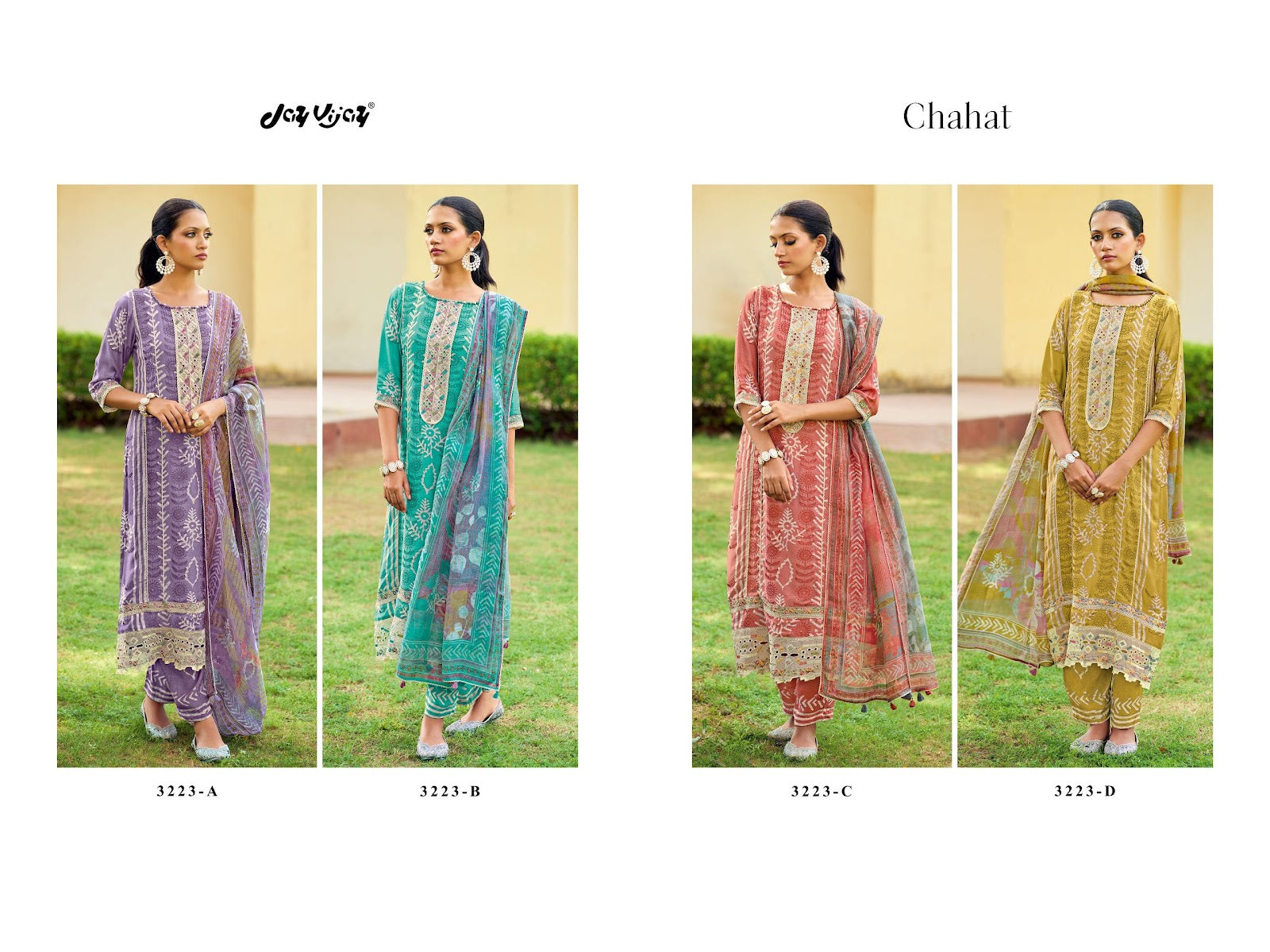 Chahat 3223 Jay Vijay Moga Silk Pant Style Suits Wholesaler India