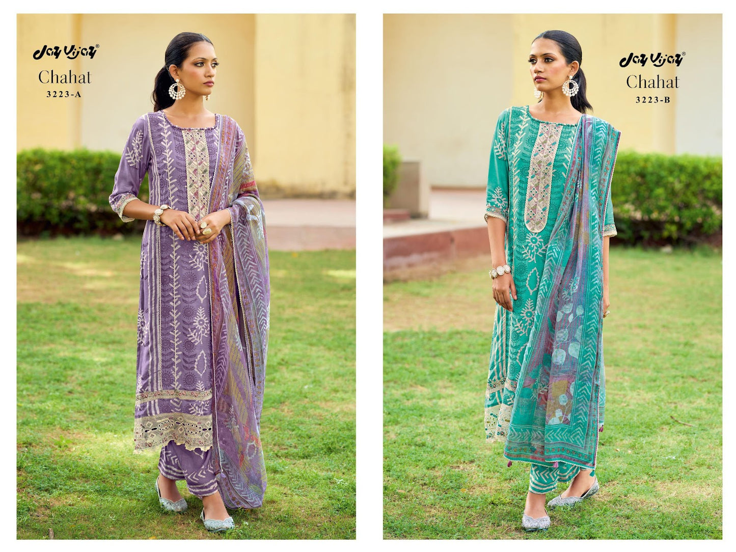 Chahat 3223 Jay Vijay Moga Silk Pant Style Suits Wholesaler India