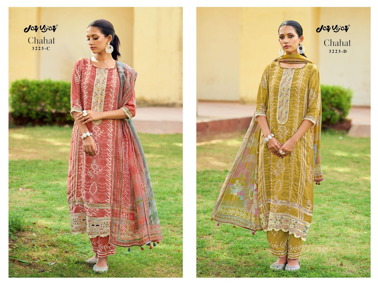 Chahat 3223 Jay Vijay Moga Silk Pant Style Suits Wholesaler India