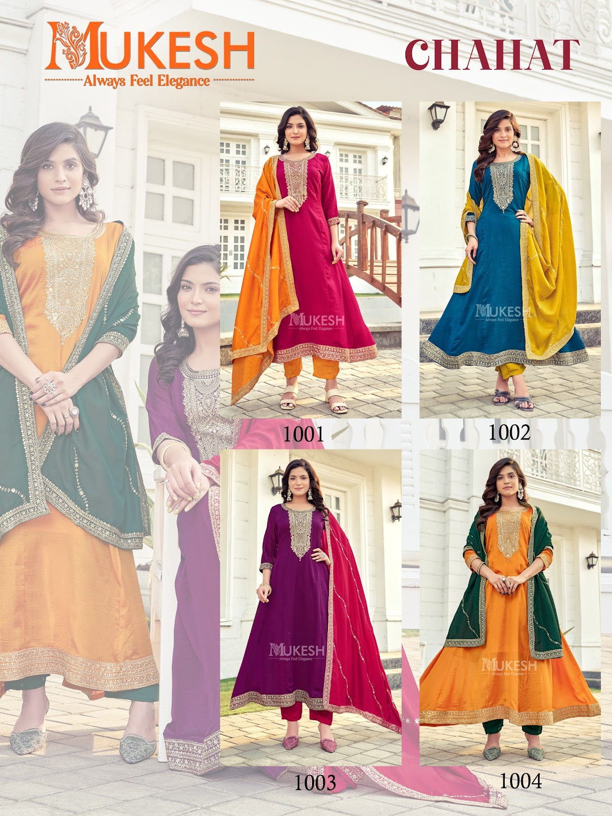 Chahat Mukesh Banwery Vichitra Silk Readymade Anarkali Suits Manufacturer Ahmedabad
