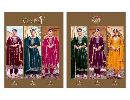 Chahat Radhika Lifestyle Vichitra Silk Readymade Anarkali Suits Wholesale