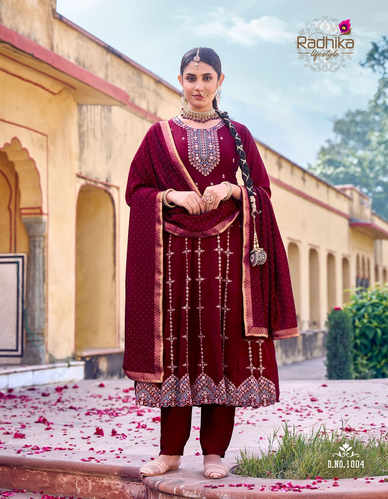 Chahat Radhika Lifestyle Vichitra Silk Readymade Anarkali Suits Wholesale