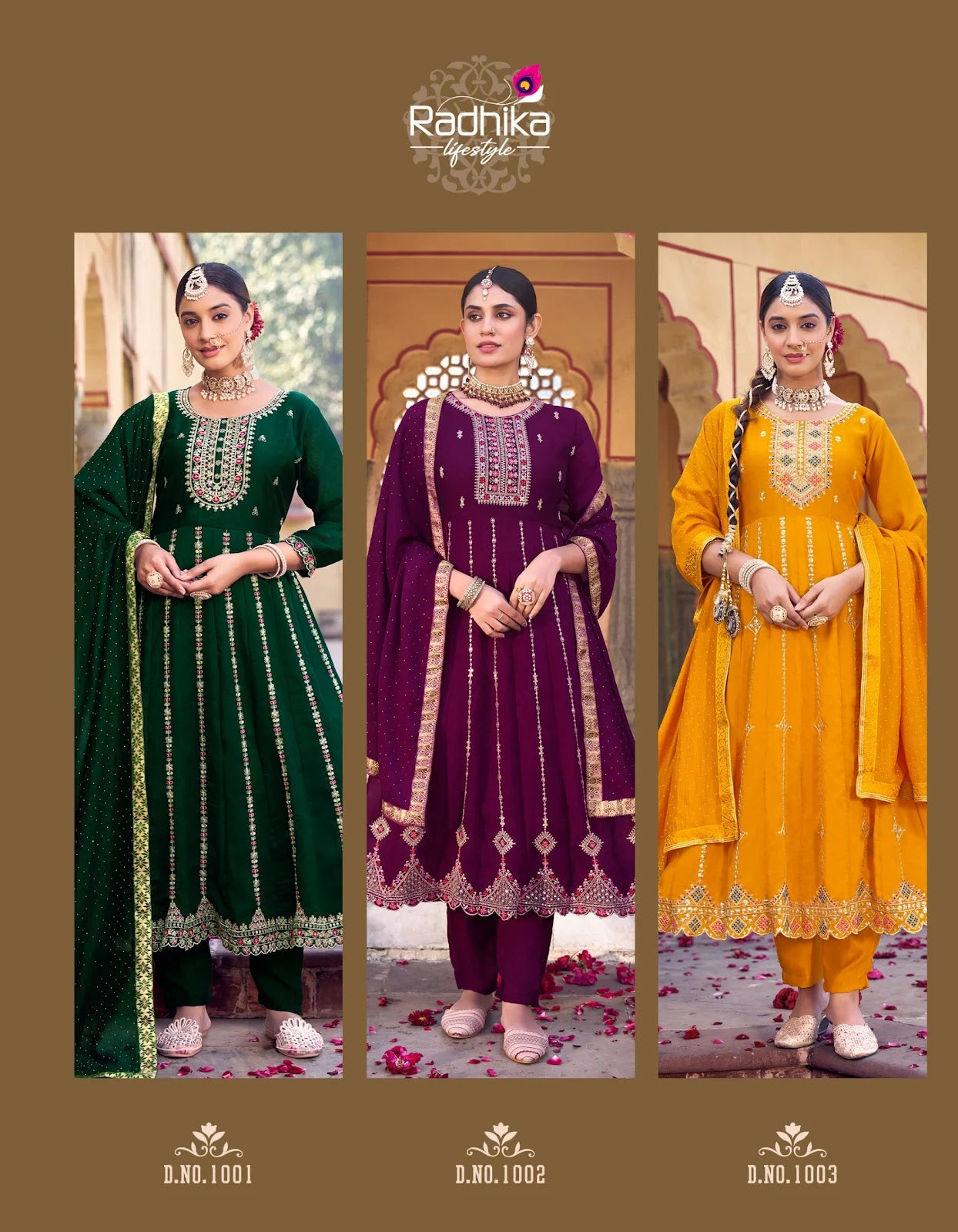 Chahat Radhika Lifestyle Vichitra Silk Readymade Anarkali Suits Wholesale