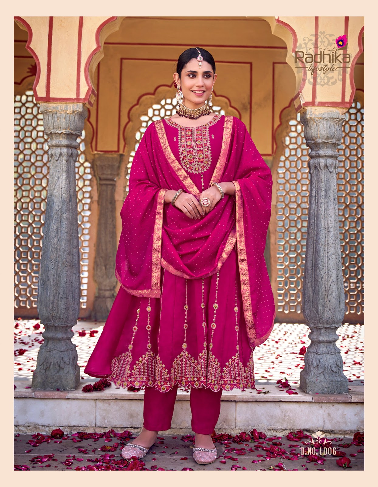 Chahat Radhika Lifestyle Vichitra Silk Readymade Anarkali Suits Wholesale