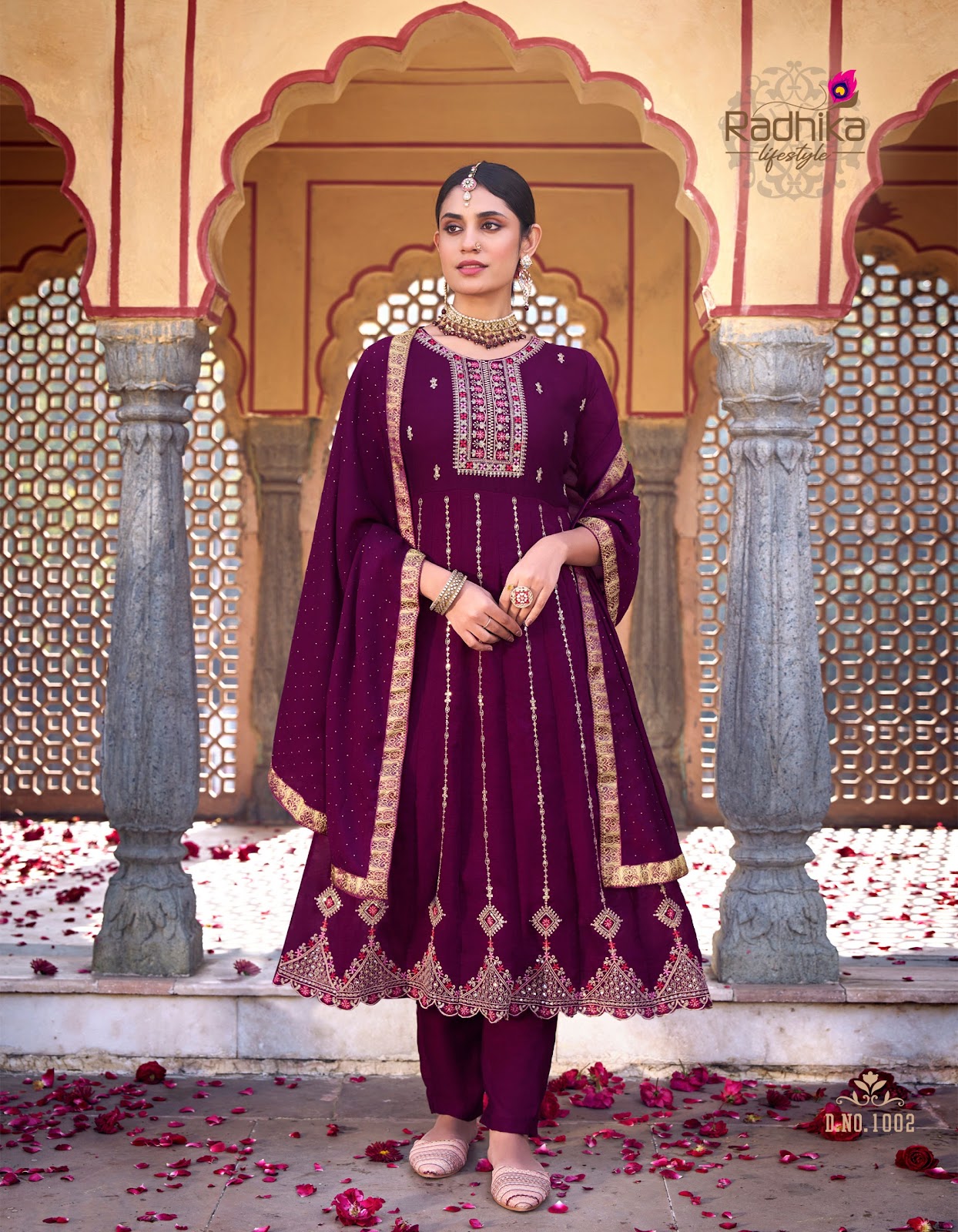 Chahat Radhika Lifestyle Vichitra Silk Readymade Anarkali Suits Wholesale