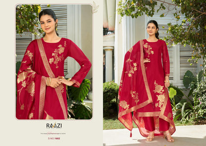 Chahat Rama Raazi Silk Jacquard Pant Style Suits Wholesale Price