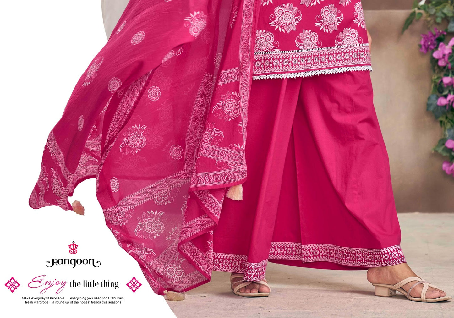 Chahat Rangoon Cotton Readymade Plazzo Style Suits Wholesaler