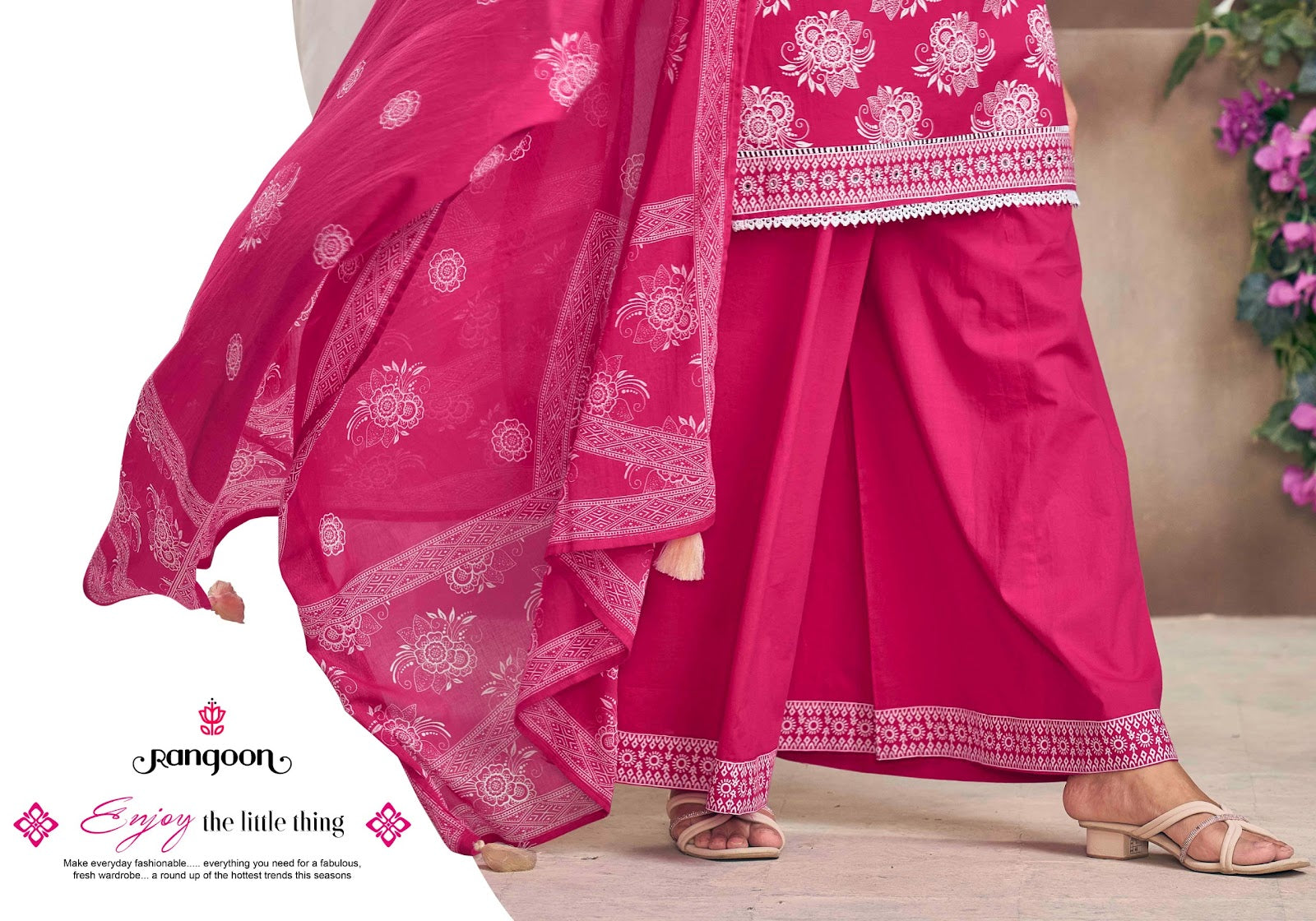 Chahat Rangoon Cotton Readymade Plazzo Style Suits Wholesaler