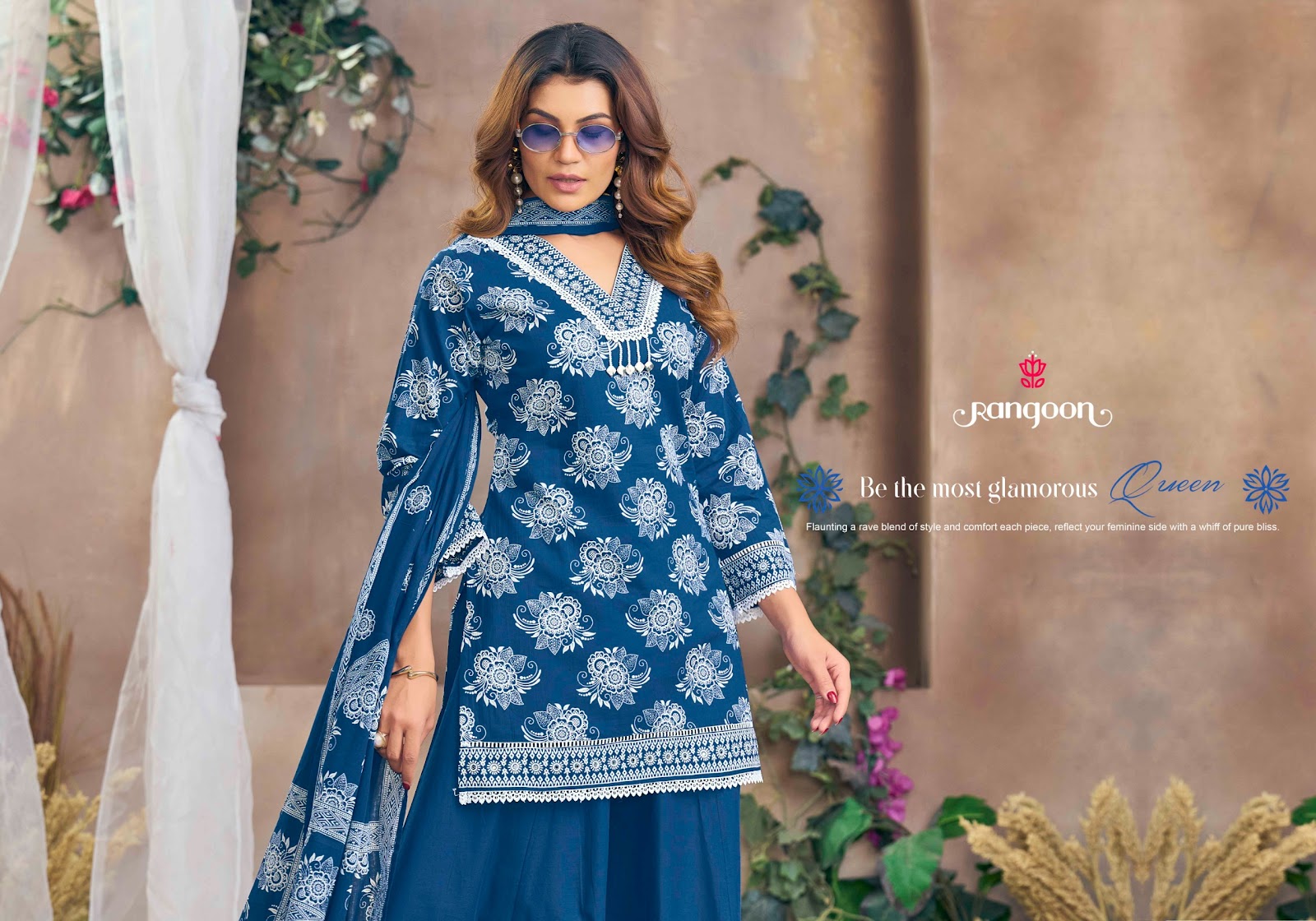 Chahat Rangoon Cotton Readymade Plazzo Style Suits Wholesaler