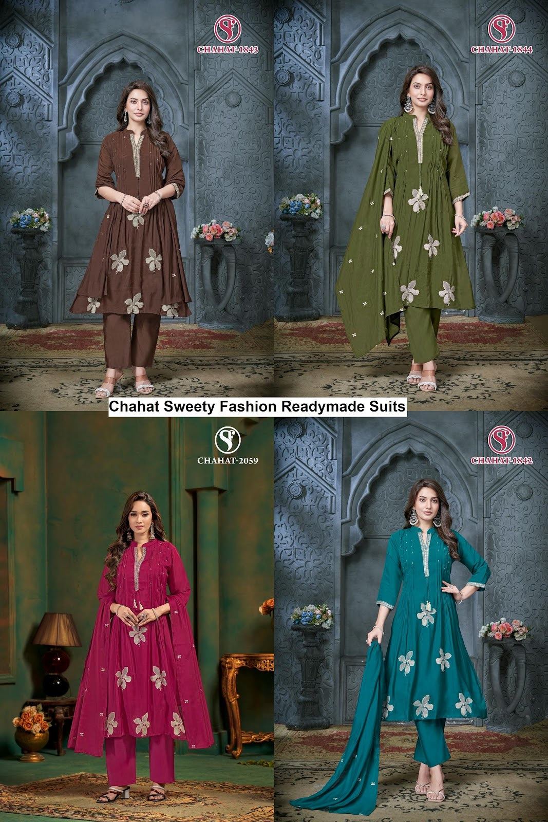 Chahat Sweety Fashion Mul Chanderi Readymade Suits Wholesaler Gujarat