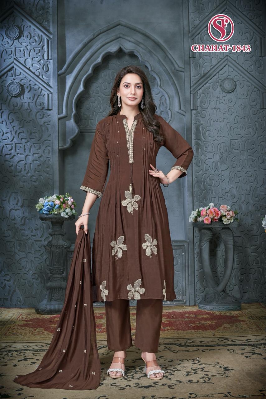 Chahat Sweety Fashion Mul Chanderi Readymade Suits Wholesaler Gujarat