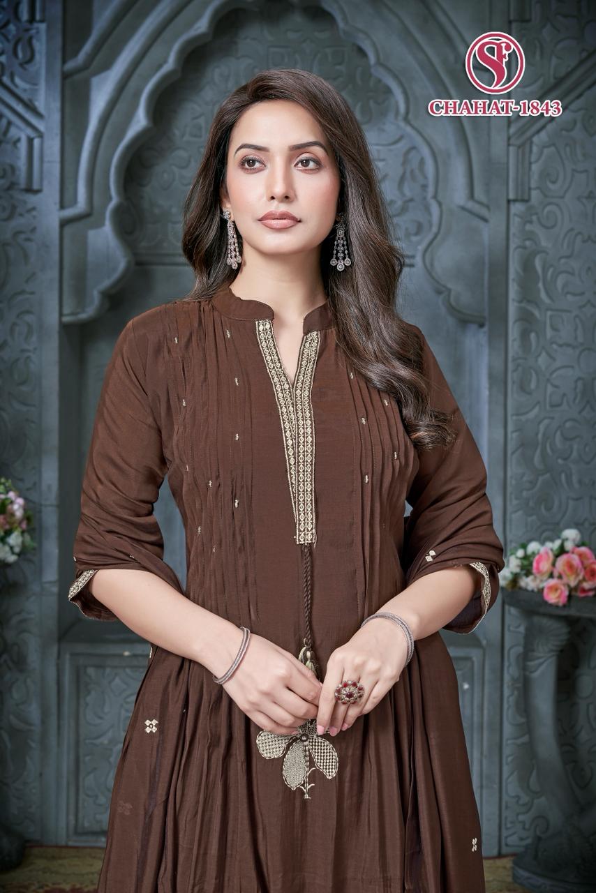 Chahat Sweety Fashion Mul Chanderi Readymade Suits Wholesaler Gujarat