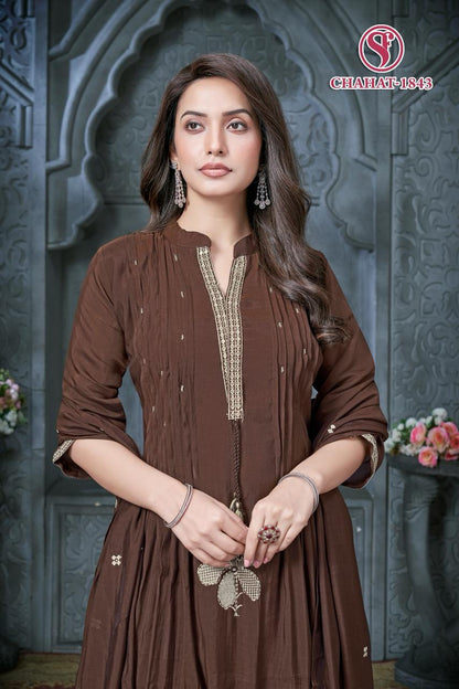 Chahat Sweety Fashion Mul Chanderi Readymade Suits Wholesaler Gujarat