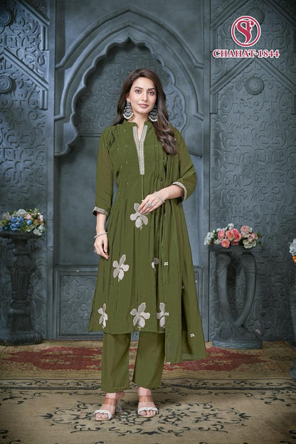 Chahat Sweety Fashion Mul Chanderi Readymade Suits Wholesaler Gujarat