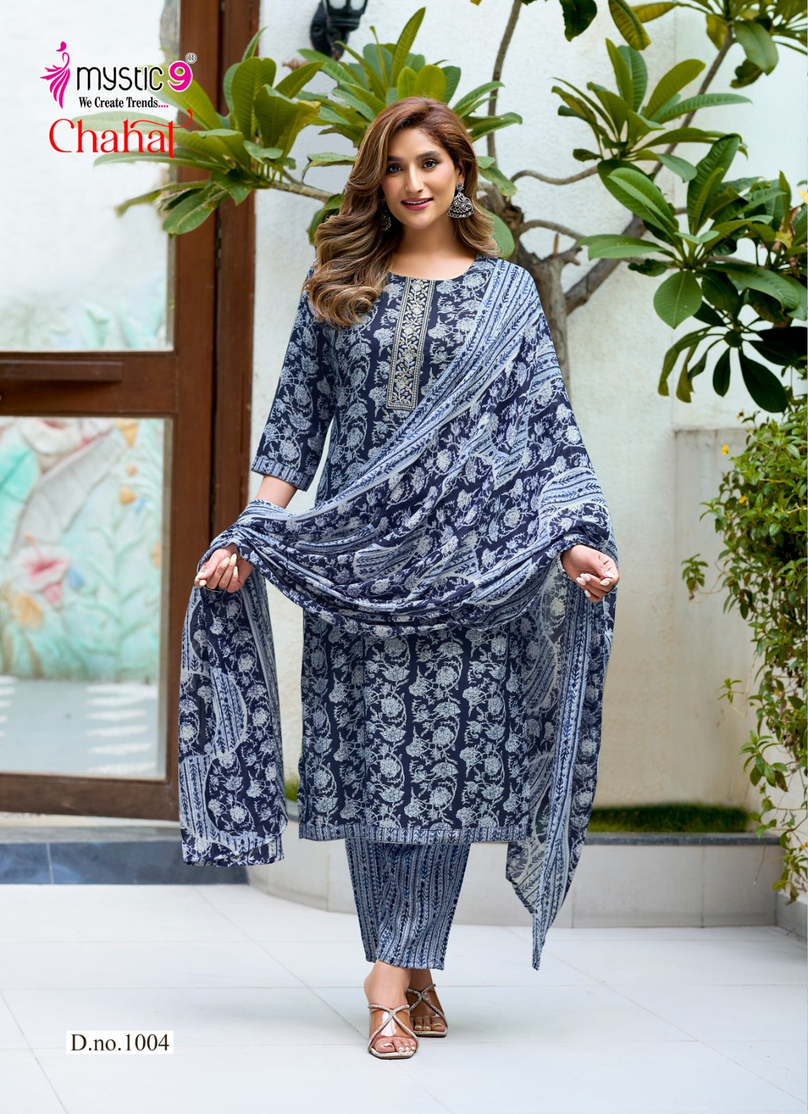 Chahat Vol 1 Mystic 9 Rayon Capsule Readymade Pant Style Suits Wholesale Rate