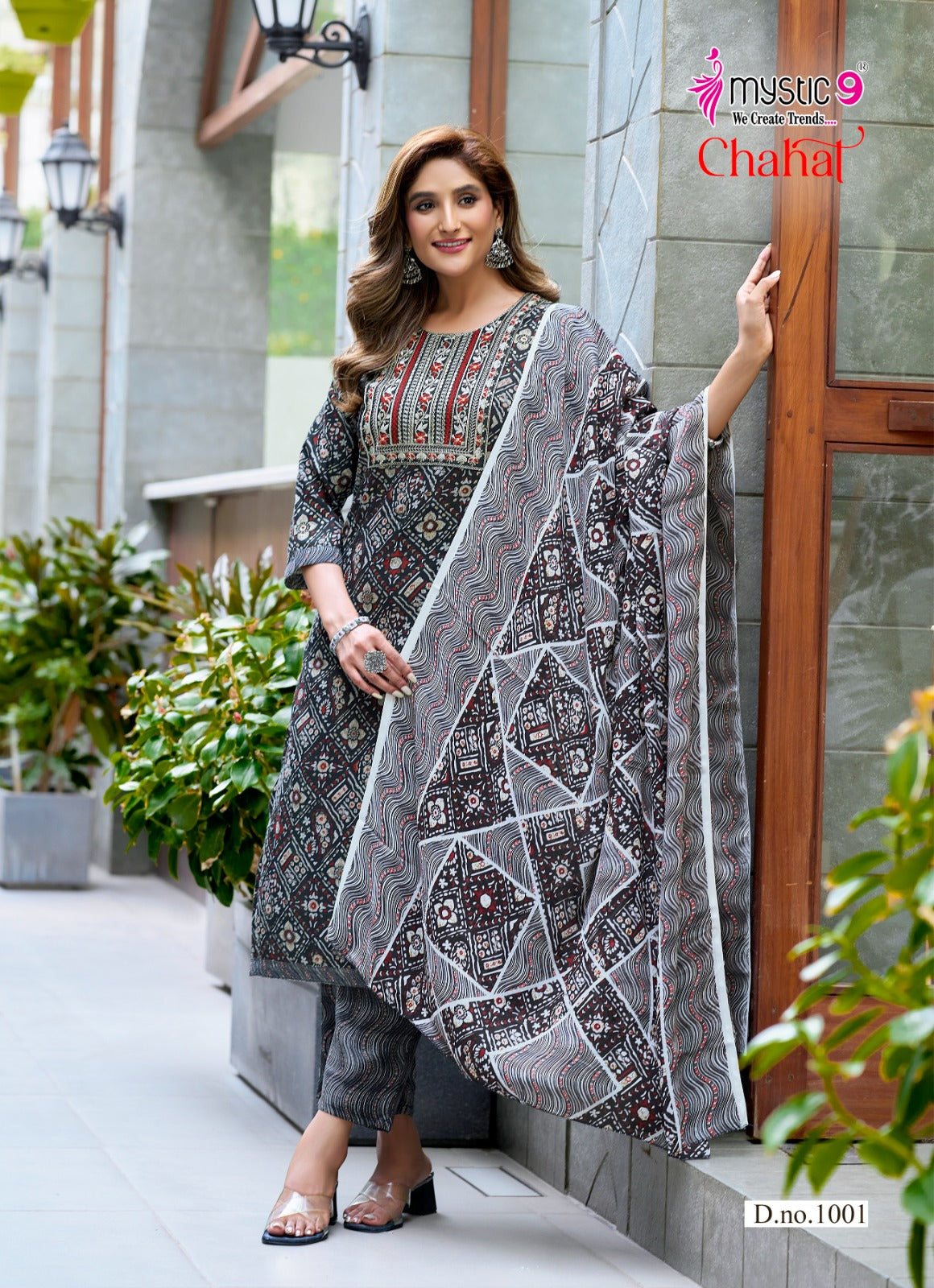 Chahat Vol 1 Mystic 9 Rayon Capsule Readymade Pant Style Suits Wholesale Rate