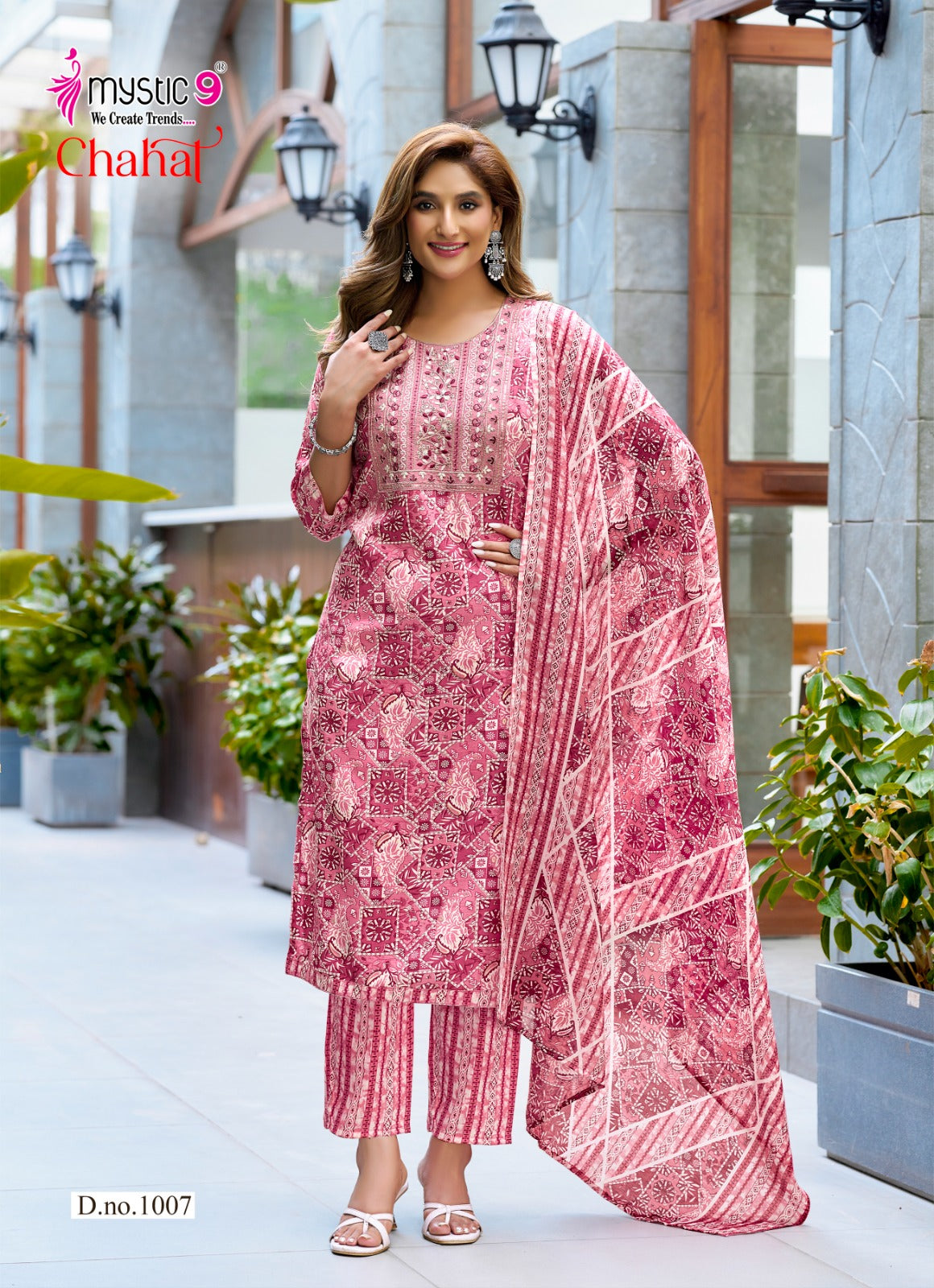 Chahat Vol 1 Mystic 9 Rayon Capsule Readymade Pant Style Suits Wholesale Rate