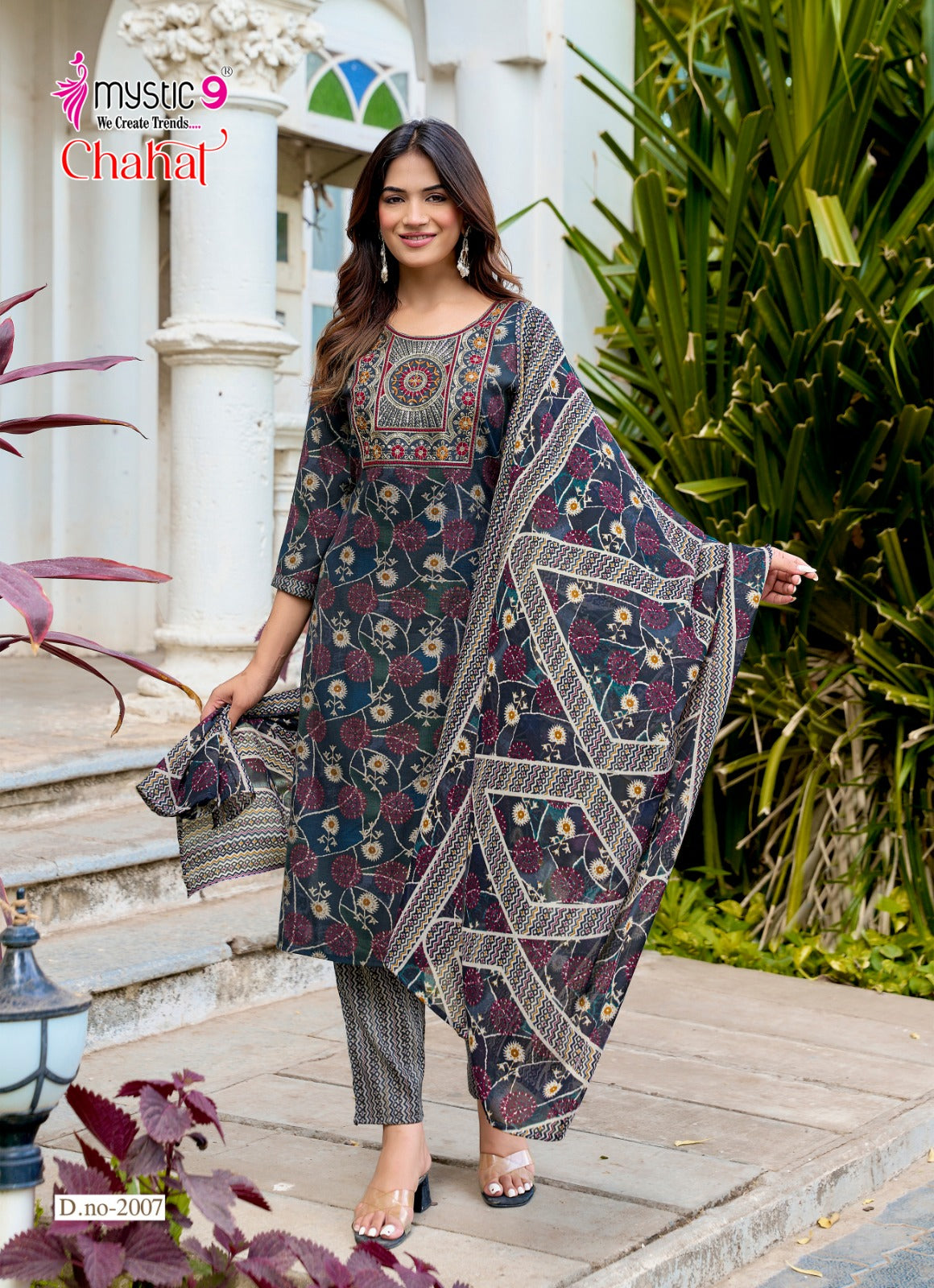 Chahat Vol 2 Mystic 9 Rayon Capsule Readymade Pant Style Suits Wholesale Price