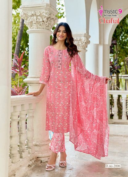 Chahat Vol 2 Mystic 9 Rayon Capsule Readymade Pant Style Suits Wholesale Price