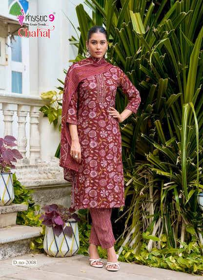 Chahat Vol 2 Mystic 9 Rayon Capsule Readymade Pant Style Suits Wholesale Price